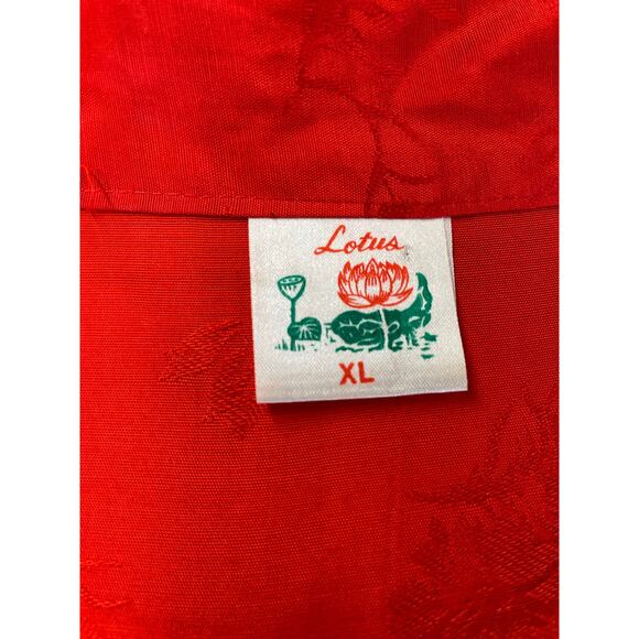 Vintage Red Jacquard Embroidered Dragon Kimono Robe Size XL - Picture 10 of 14